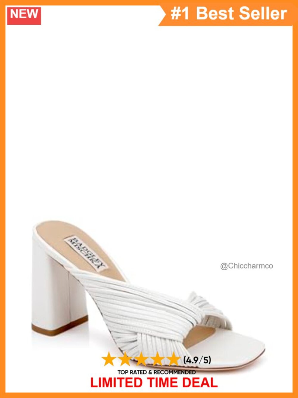 Leather Slide Heeled Sandals Block Heel Open Toe Formal Slip On